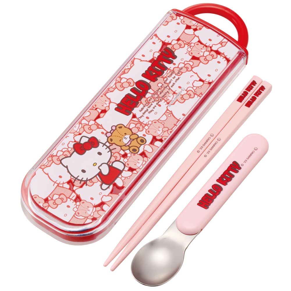 Skater Hello Kitty Kids Lunch Box Set with Chopsticks and Spoon Made in Japan- Japan Figure Store - #1 Bring To You The Best Japanese Goods