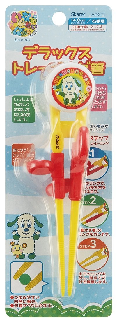 Skater Right-Handed 14cm Training Chopsticks for Ages 2-7 Inai Inai Baa Square Tips - ADXT1-A- Japan Figure Store - #1 Bring To You The Best Japanese Goods