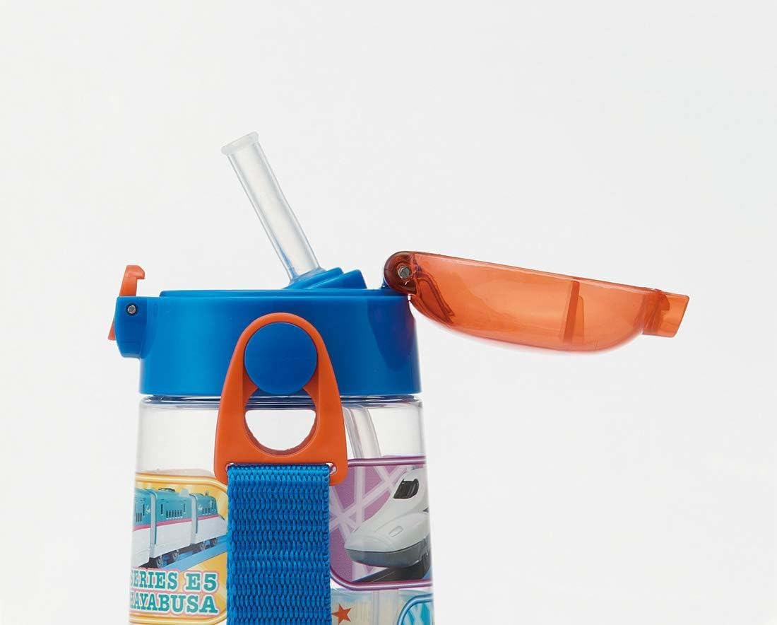 Skater Boys' 480ml Clear Water Bottle with Straw - Plarail 20 Child's Hydration- Japan Figure Store - #1 Bring To You The Best Japanese Goods