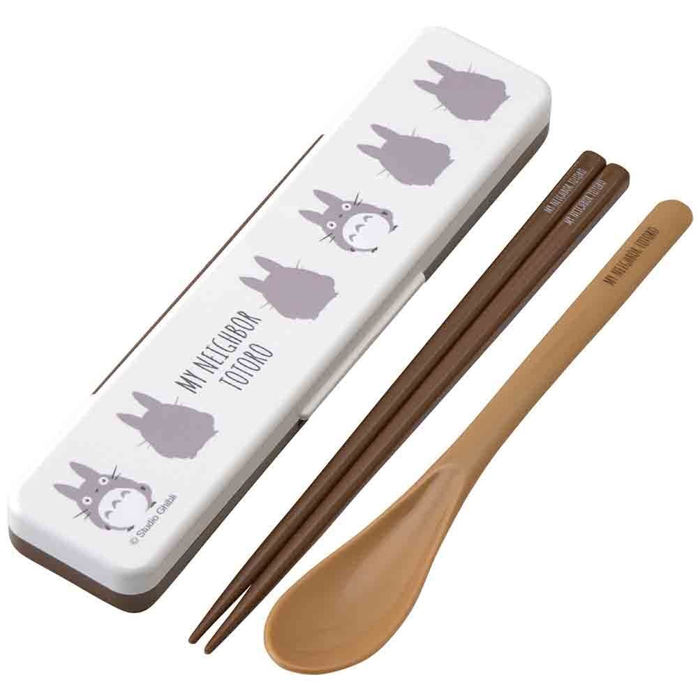 Skater Antibacterial 18cm My Neighbor Totoro Silhouette Chopsticks And Spoon Set Made in Japan- Japan Figure Store - #1 Bring To You The Best Japanese Goods
