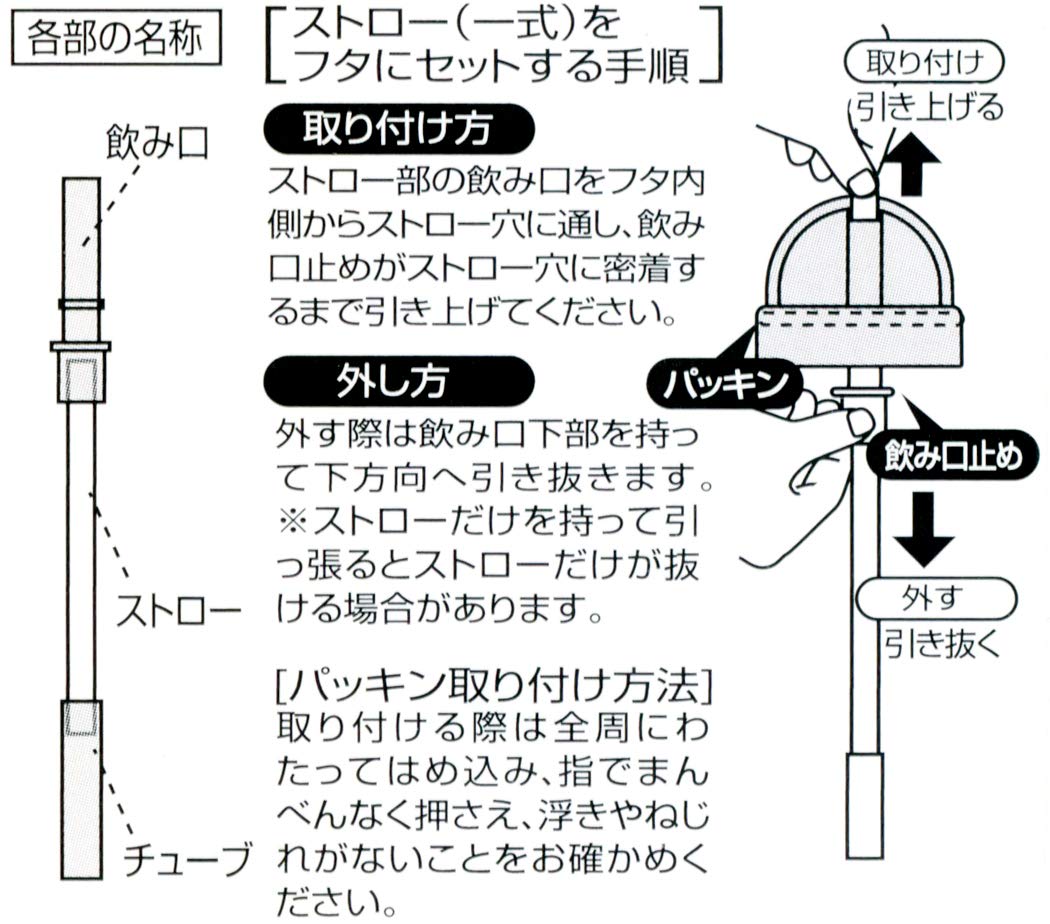 Skater Basic Replacement Mouth Straw Tube & Gasket Set for PBS3ST & PBS3STD- Japan Figure Store - #1 Bring To You The Best Japanese Goods