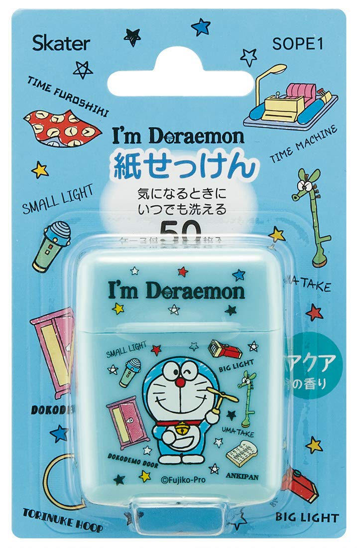 Skater Doraemon Aqua Scent Portable Hand Soap Paper 50 Sheets with Case- Japan Figure Store - #1 Bring To You The Best Japanese Goods