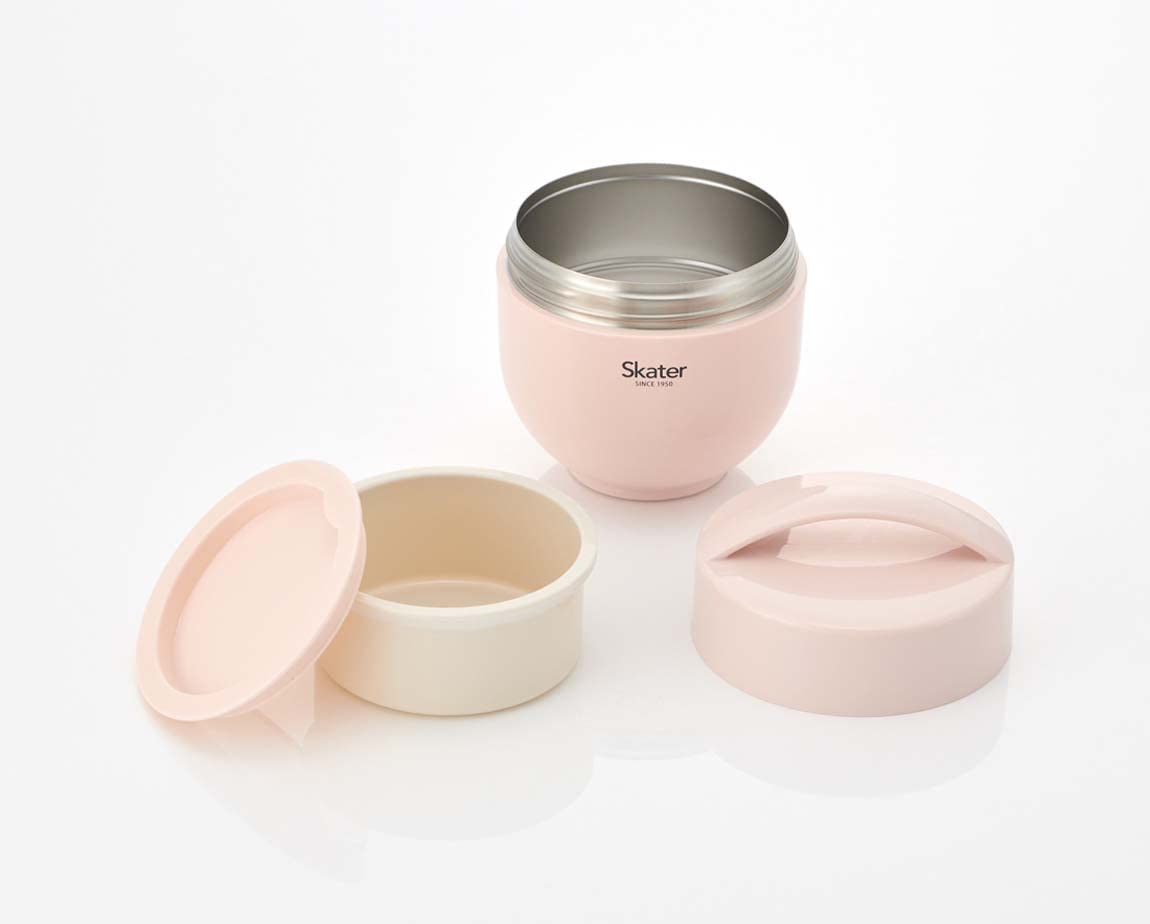 Skater Dull Pink Insulated Lunch Box 540ml Rice Bowl-Shaped Lunch Jar- Japan Figure Store - #1 Bring To You The Best Japanese Goods