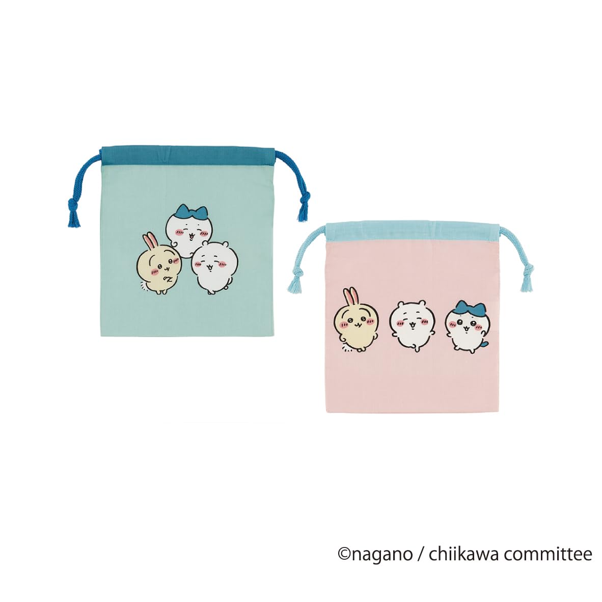 Skater 2-Piece Chiikawa Gusseted Lunch Drawstring Bags Set Model Kb64Wn-A- Japan Figure Store - #1 Bring To You The Best Japanese Goods