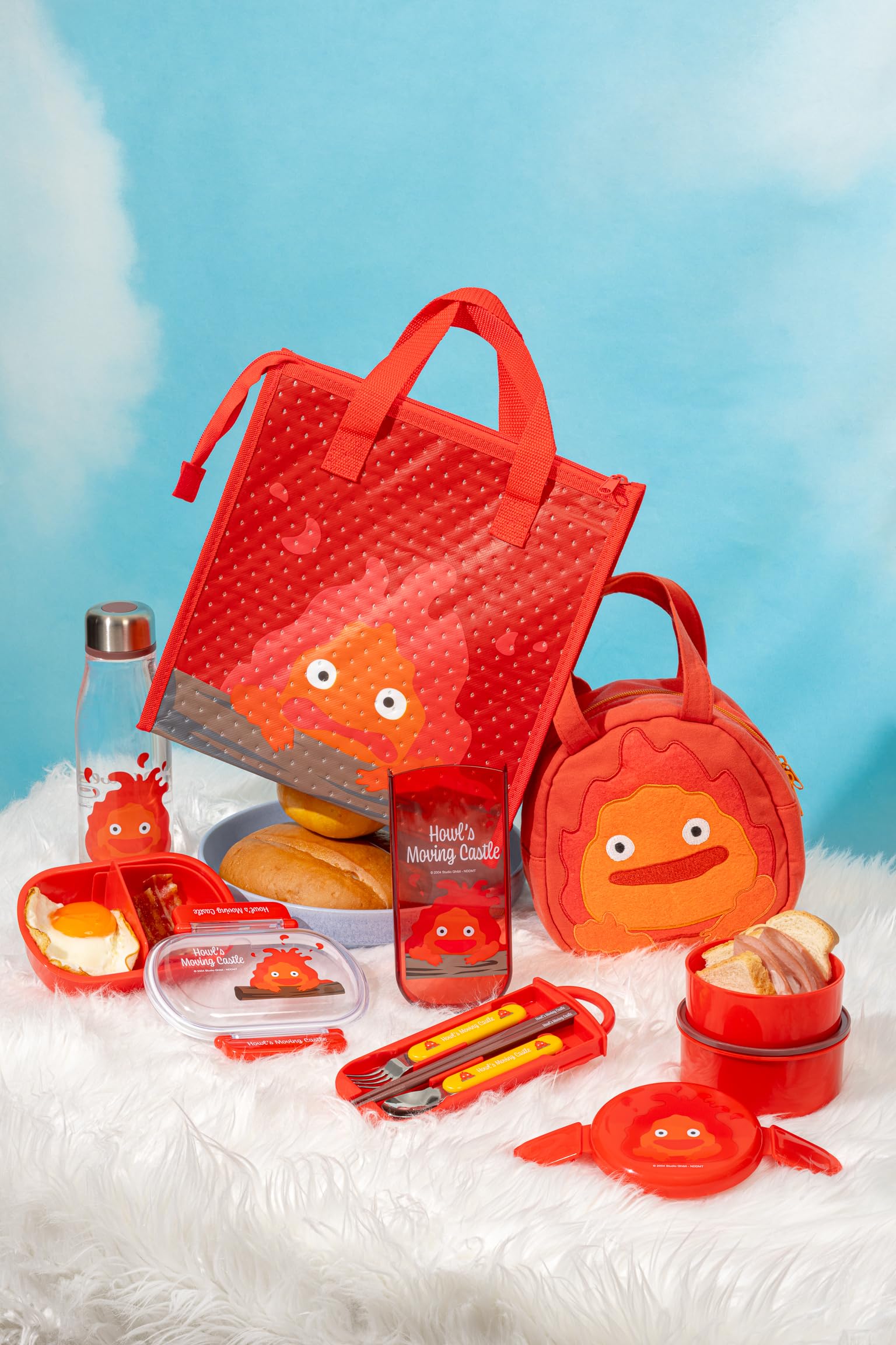 Skater Lunch Drawstring Bag with Belt Calcifer Skater Lunch Bag- Japan Figure Store - #1 Bring To You The Best Japanese Goods