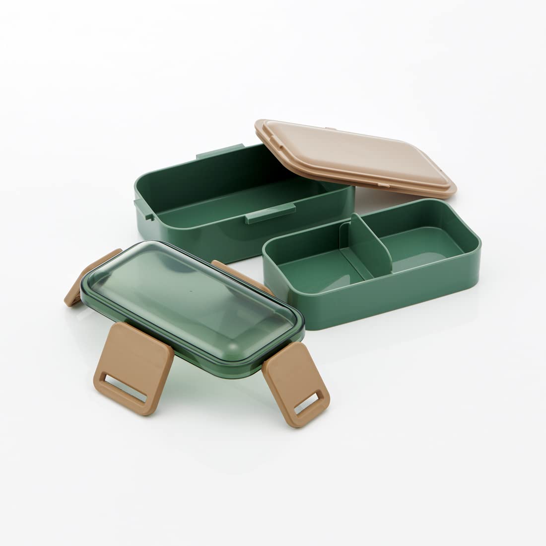 Skater Antibacterial 2-Tier Lunch Box 600ml Sage Green Soft Serve Domed Lid for Women Made in Japan- Japan Figure Store - #1 Bring To You The Best Japanese Goods