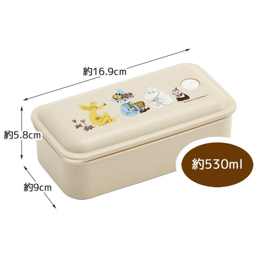 Skater Moomin Color 1 Tier Lunch Box 530ml Silver Ion Ag+ Antibacterial Integrated Gasket Fluffy Serving- Japan Figure Store - #1 Bring To You The Best Japanese Goods