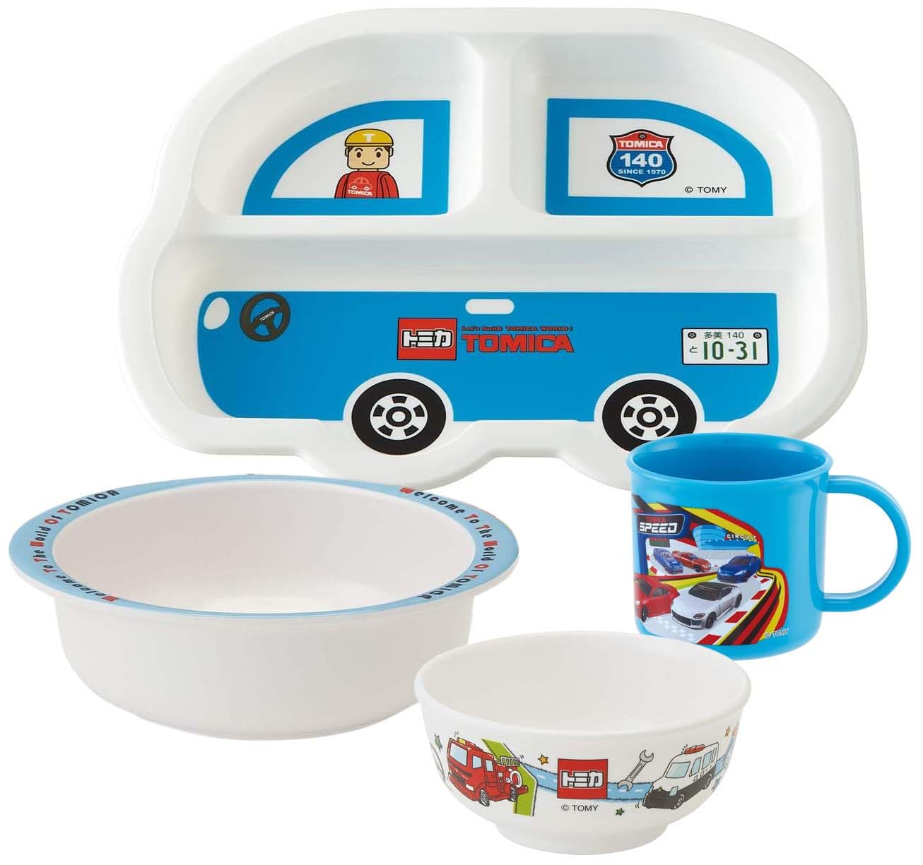 Skater Plastic Lunch Tray with Dividers - Tomica Lty1-A Plate- Japan Figure Store - #1 Bring To You The Best Japanese Goods