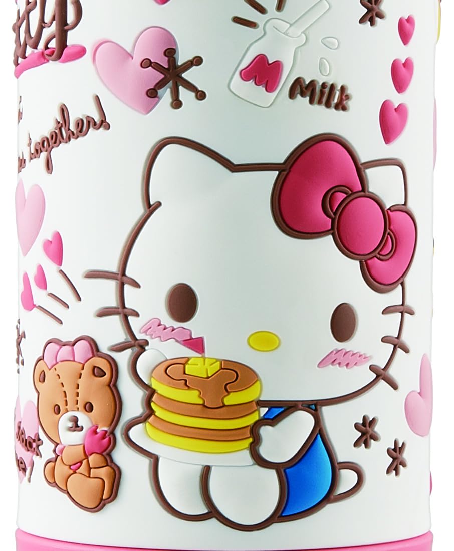 Skater Hello Kitty 3D Children's 380ml Stainless Steel Straw Water Bottle Snack Time Edition- Japan Figure Store - #1 Bring To You The Best Japanese Goods