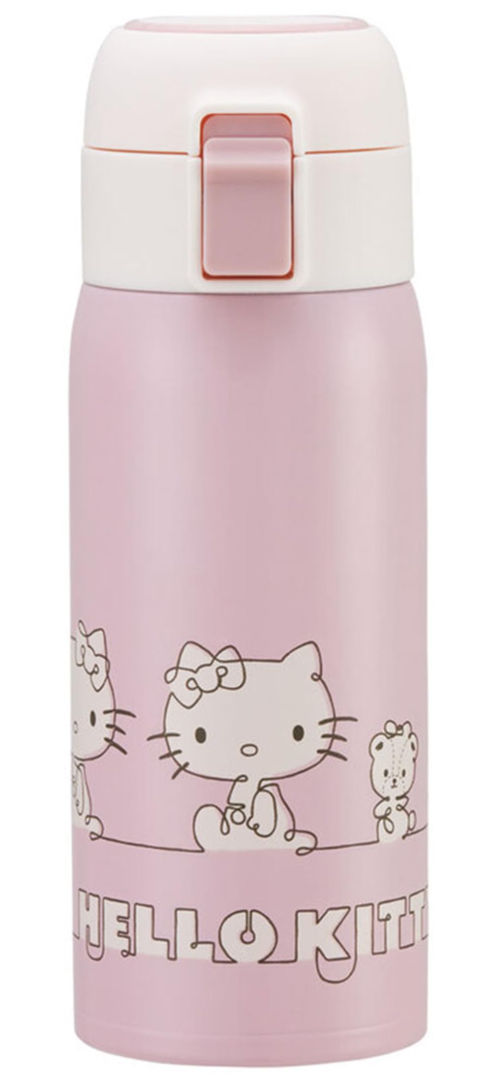 Skater Hello Kitty Stainless Steel Straw Mug Bottle 350ml One-Touch Open