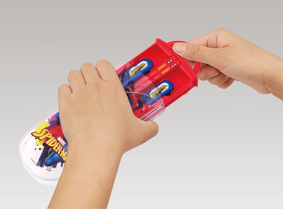 Skater Spiderman Trio Set: Kids Antibacterial Chopsticks Spoon & Fork Made in Japan- Japan Figure Store - #1 Bring To You The Best Japanese Goods
