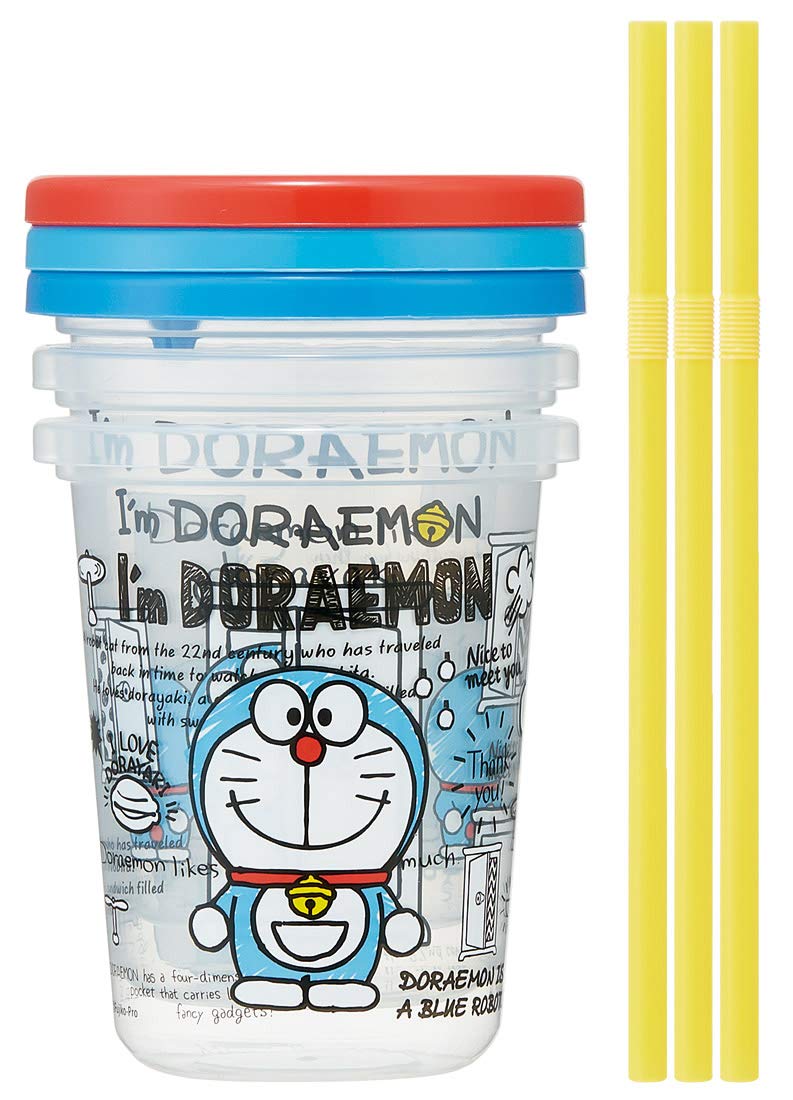 Skater 3-Piece Doraemon Tumbler Set with Straw 320ml Made in Japan Sih3St- Japan Figure Store - #1 Bring To You The Best Japanese Goods