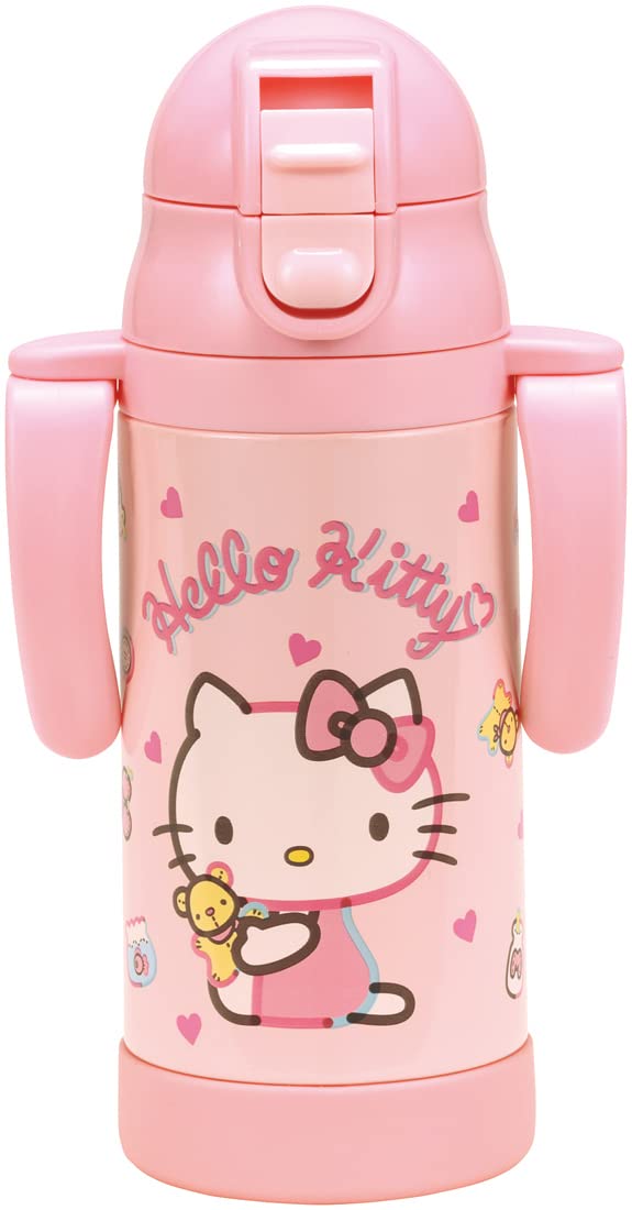Skater Hello Kitty Stainless Steel Water Bottle 350ml with Double-Handle and Straw- Japan Figure Store - #1 Bring To You The Best Japanese Goods