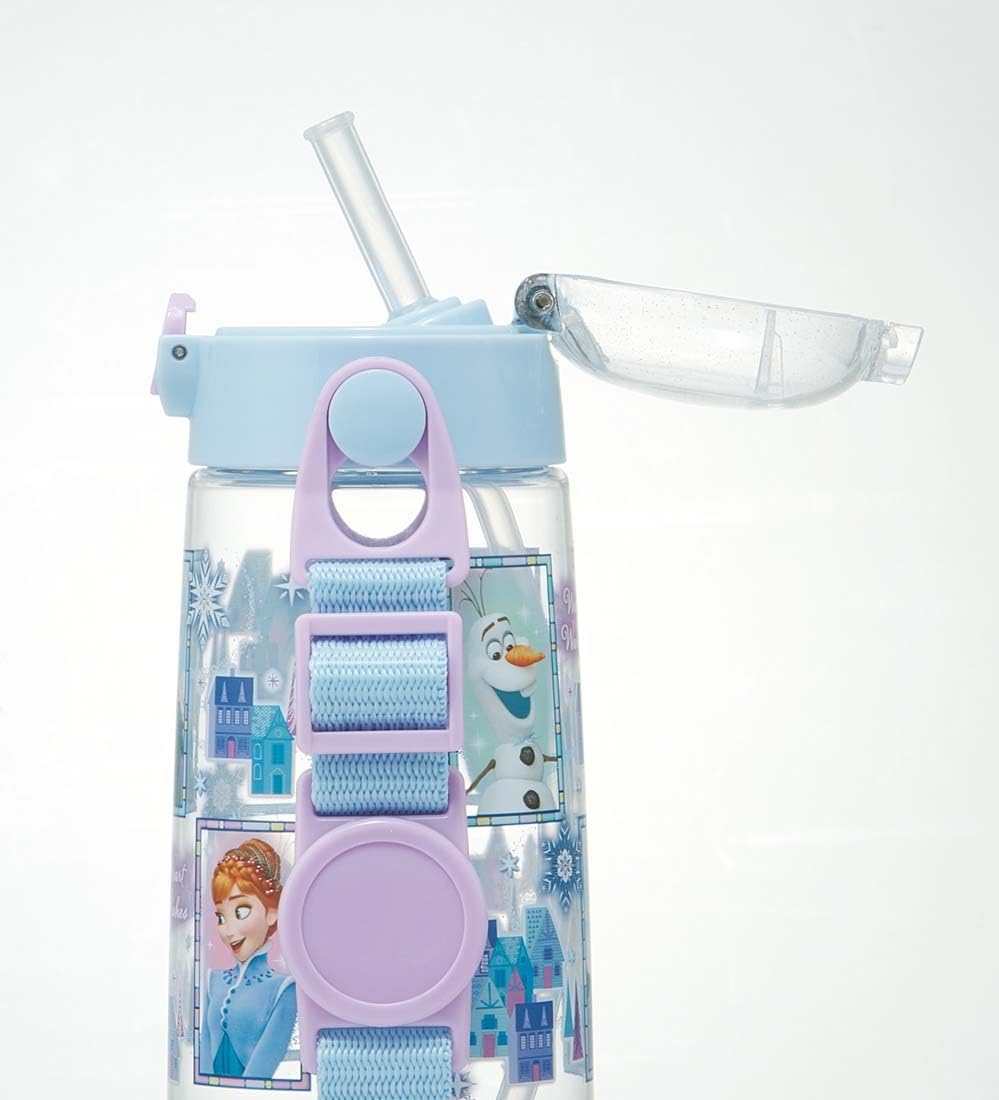 Skater Disney Frozen Water Bottle 480ml Clear with Straw for Kids - Girls edition- Japan Figure Store - #1 Bring To You The Best Japanese Goods