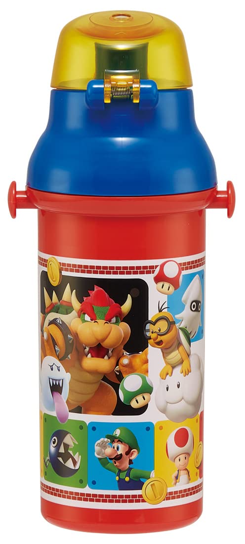 Skater Super Mario Kids 480ml Antibacterial Plastic Water Bottle Made in Japan- Japan Figure Store - #1 Bring To You The Best Japanese Goods