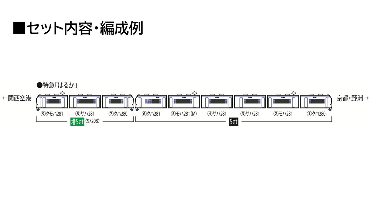 Tomytec Tomix N Gauge 281 Series Hello Kitty Haruka Railway Model 97208- Japan Figure Store - #1 Bring To You The Best Japanese Goods