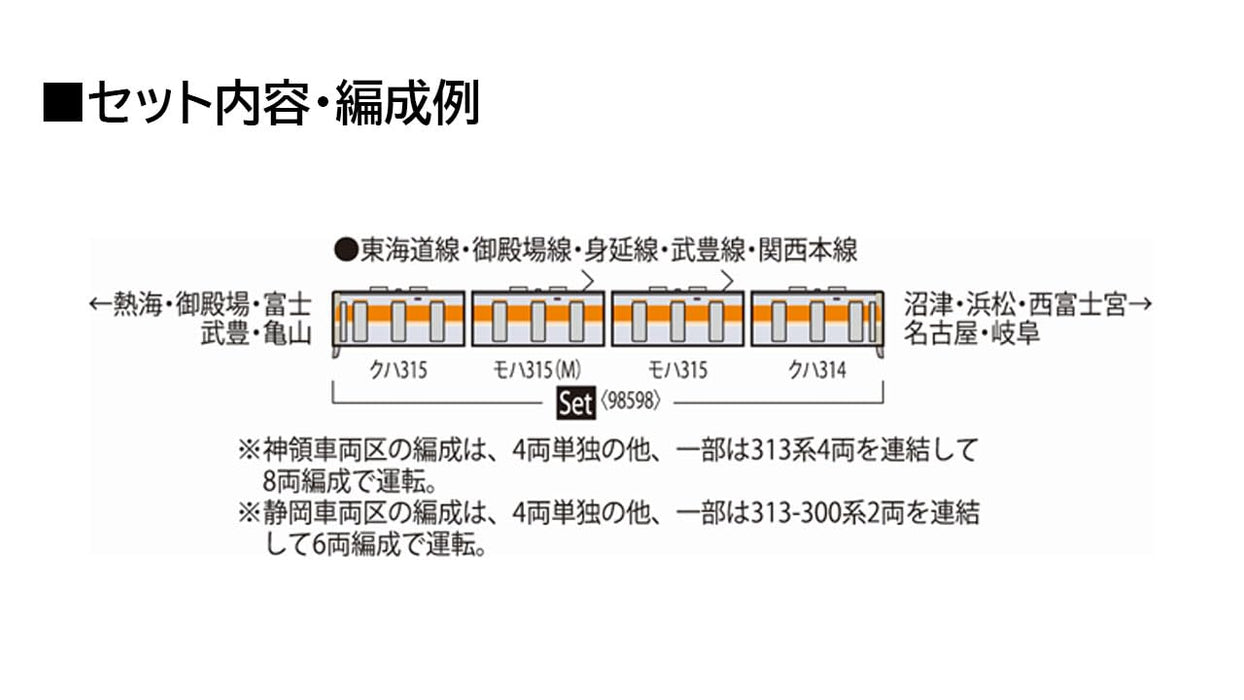 Tomytec Tomix N Gauge JR 315 3000 Series Model Train Set 98598- Japan Figure Store - #1 Bring To You The Best Japanese Goods