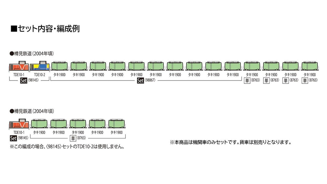 Tomytec Tomix N Gauge Tarumi Railway Tde10 Type 1 & 2 Diesel Locomotive Set 98145- Japan Figure Store - #1 Bring To You The Best Japanese Goods