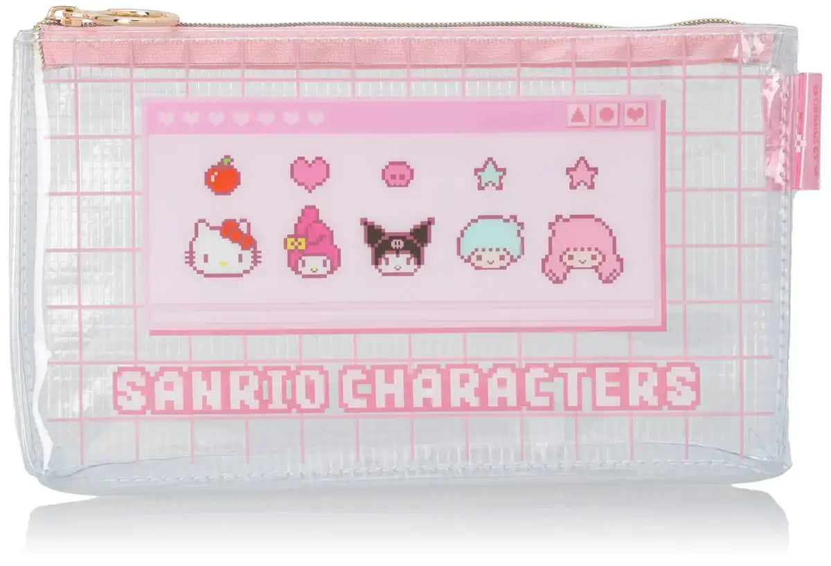 Sanrio Clear PVC Makeup Pouch for Women Girls Students Pink- Japan Figure Store - #1 Bring To You The Best Japanese Goods