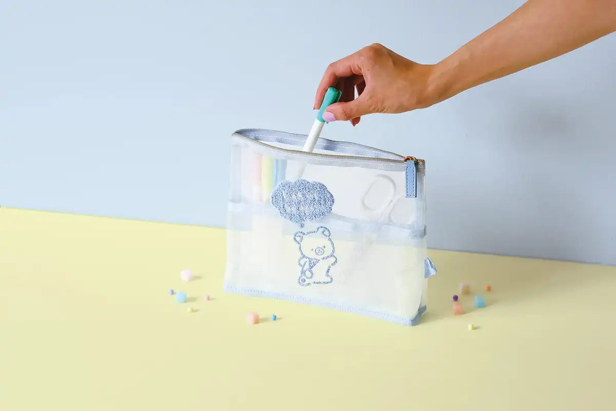 San-X Rilakkuma Message Series Freestanding Pouch - CA38001- Japan Figure Store - #1 Bring To You The Best Japanese Goods