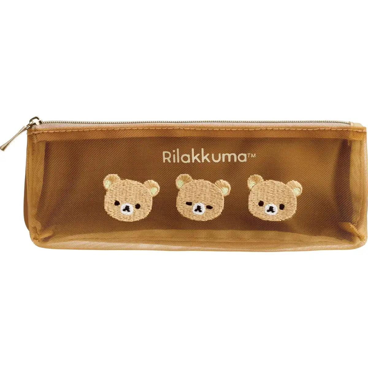 San-X Rilakkuma Mesh Pen Pouch Durable Organizer in Yellow- Japan Figure Store - #1 Bring To You The Best Japanese Goods