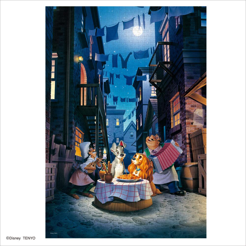 Tenyo 1000pc Jigsaw Puzzle Disney Wanwan Story Moonlight Dinner Glowing 51x73.5cm- Japan Figure Store - #1 Bring To You The Best Japanese Goods