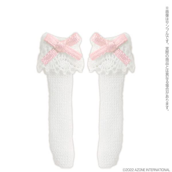 Azone Intl 1/12 Ribbon Lace Socks WhiteXPink Doll- Japan Figure Store - #1 Bring To You The Best Japanese Goods