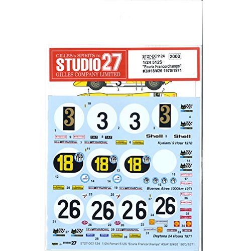 Studio27 St27 Dc1124 Ferrari 512S Ecuria Francorchamps Decal For Fujimi 1/24 Car Decal- Japan Figure Store - #1 Bring To You The Best Japanese Goods