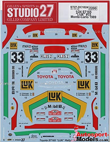 Studio27 St27 Dc1024 St165 Celica Gt-Four Luk 33 Monte Carlo For Aoshima 1/24 Pvc Car Decal- Japan Figure Store - #1 Bring To You The Best Japanese Goods