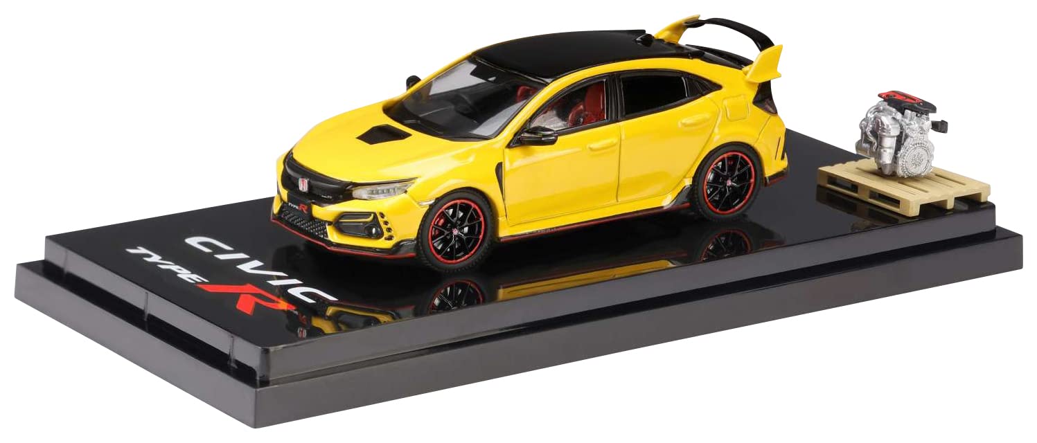 1/64 Honda Civic Type R FK8 2020 Ltd Ed Sunlight Yellow II w/Engine Hobby Japan- Japan Figure Store - #1 Bring To You The Best Japanese Goods