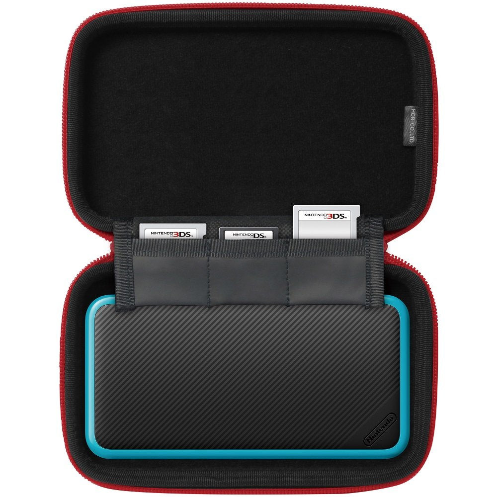 HORI Slim Hard Pouch Black & Red For New Nintendo 2Ds Ll- Japan Figure Store - #1 Bring To You The Best Japanese Goods