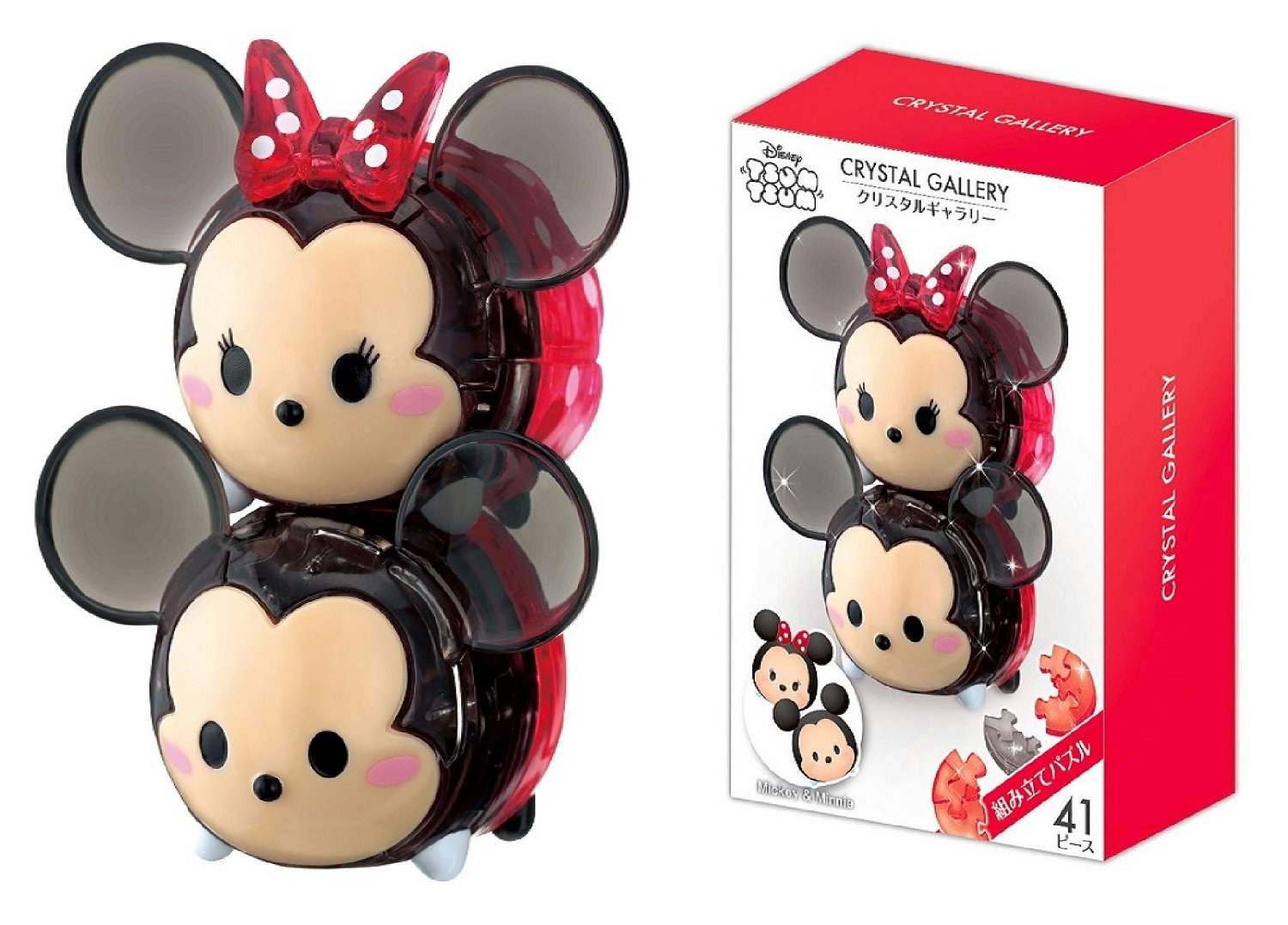 Hanayama Crystal Gallery 3D Puzzle Tsumutsumu Mickey & Minnie 41 Pieces Japanese 3D Puzzle Figure- Japan Figure Store - #1 Bring To You The Best Japanese Goods