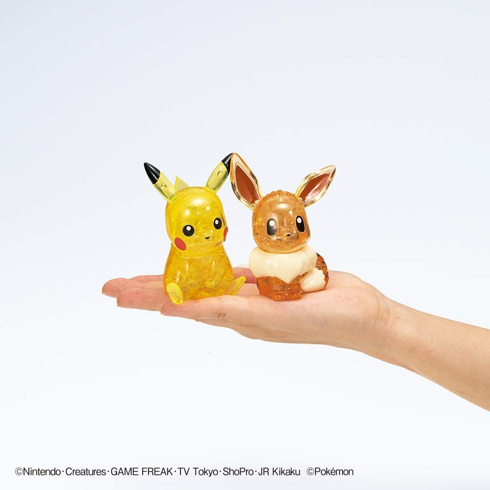 Beverly Crystal 3D Puzzle Pokemon Pikachu & Eievui (48 Pieces) Pokemon 3D Jigsaw Puzzle- Japan Figure Store - #1 Bring To You The Best Japanese Goods