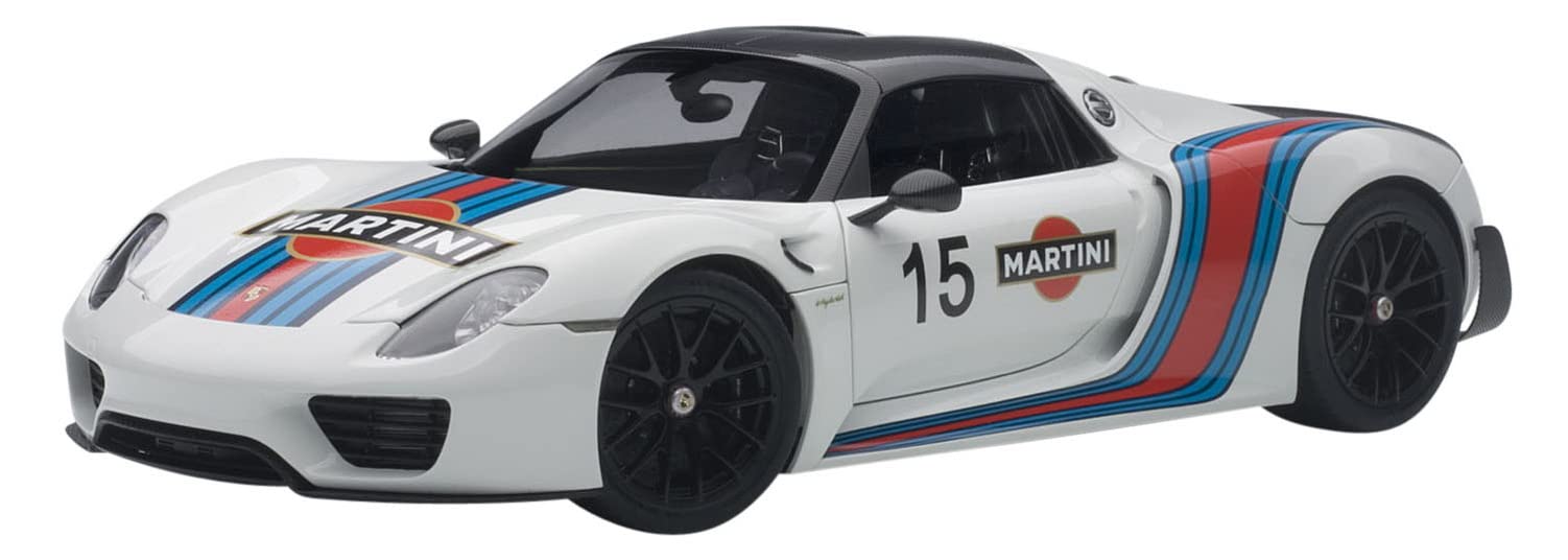 Autoart 1/18 Porsche 918 Spyder White/Martini- Japan Figure Store - #1 Bring To You The Best Japanese Goods