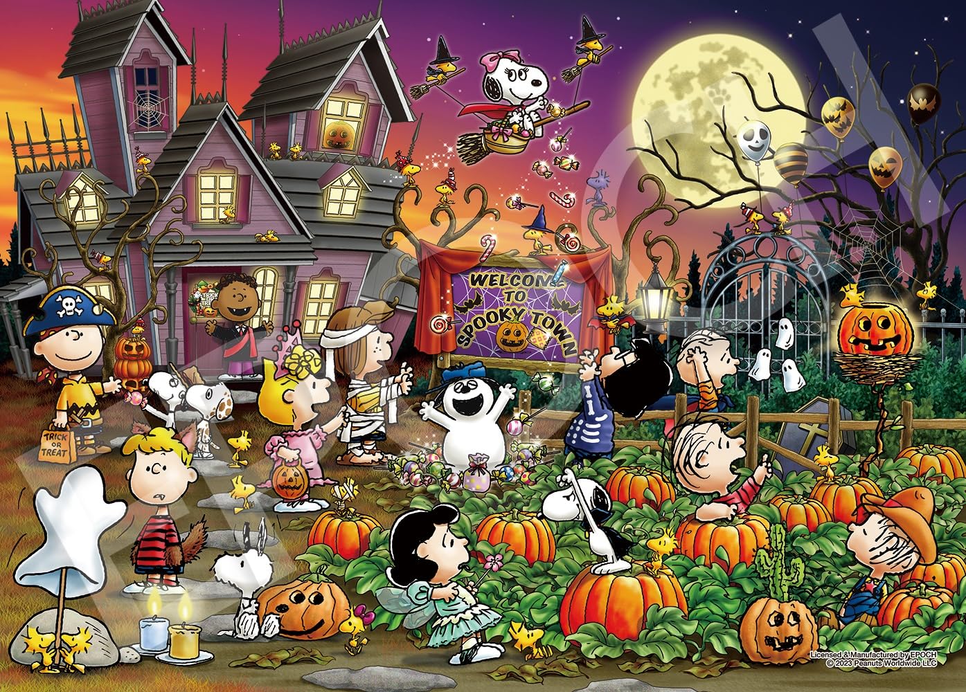 Epoch 500pc Snoopy Halloween Jigsaw Puzzle 06-704S w/Glue & Score Ticket- Japan Figure Store - #1 Bring To You The Best Japanese Goods