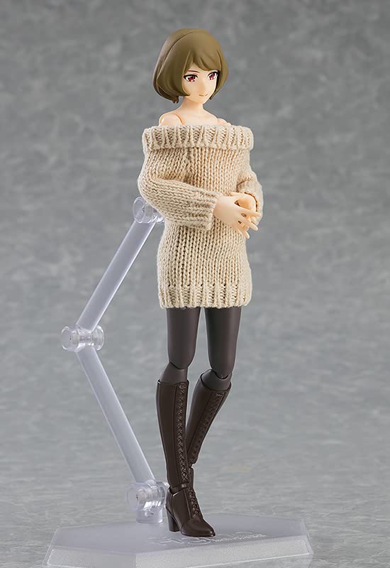 Max Factory Figma Female Body Chiaki Figure With Off-Shoulder Sweater Dress Chiaki PVC Figure- Japan Figure Store - #1 Bring To You The Best Japanese Goods