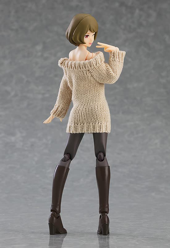 Max Factory Figma Female Body Chiaki Figure With Off-Shoulder Sweater Dress Chiaki PVC Figure- Japan Figure Store - #1 Bring To You The Best Japanese Goods