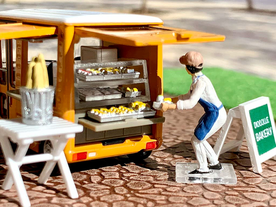 Tomytec Geocolle 64 Painted Dolls & Mini Car Set Partially Assembled 1/64# Car Snap 18A Bakery- Japan Figure Store - #1 Bring To You The Best Japanese Goods