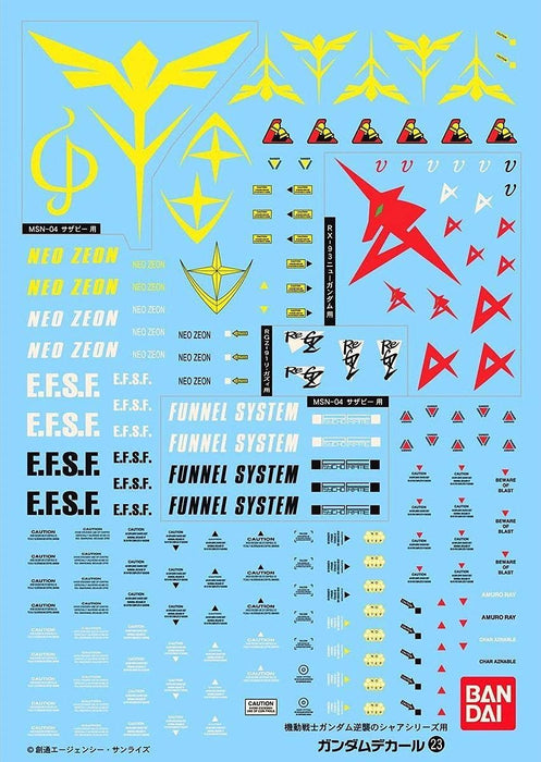 BANDAI Gundam Decal No.23 For Mg 1/100 Char'S Counterattack Multiuse- Japan Figure Store - #1 Bring To You The Best Japanese Goods