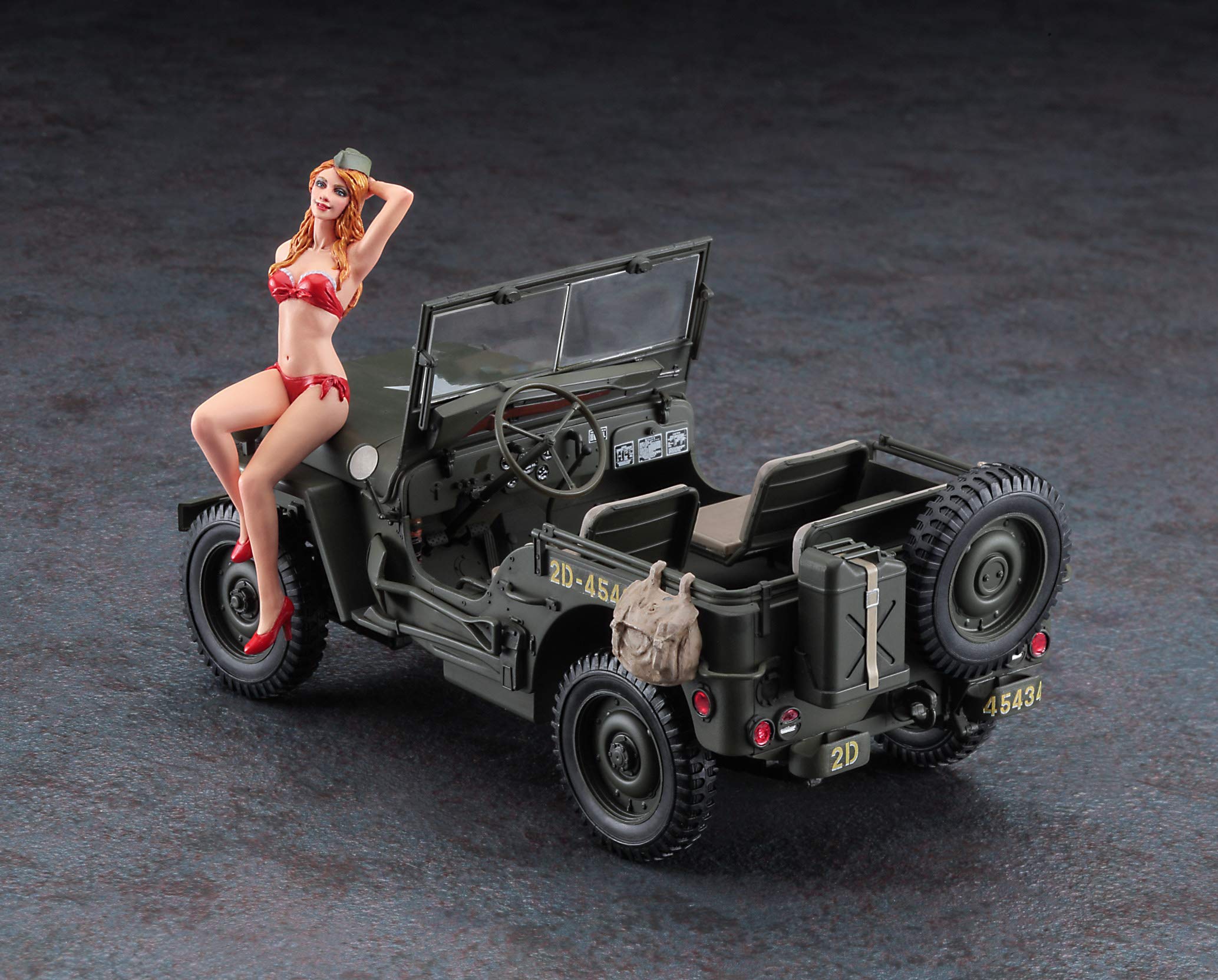 HASEGAWA 22497 1/4-Ton 4X4 Truck W/Blonde Girl Figure 1/24 Scale Kit- Japan Figure Store - #1 Bring To You The Best Japanese Goods