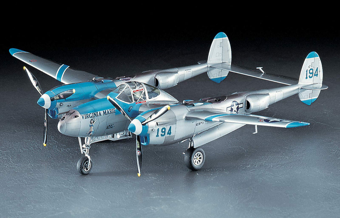HASEGAWA 1/48 P-38J Lightning 'Virginia Marie' U.S. Army Air Force Fighter Plastic Model- Japan Figure Store - #1 Bring To You The Best Japanese Goods