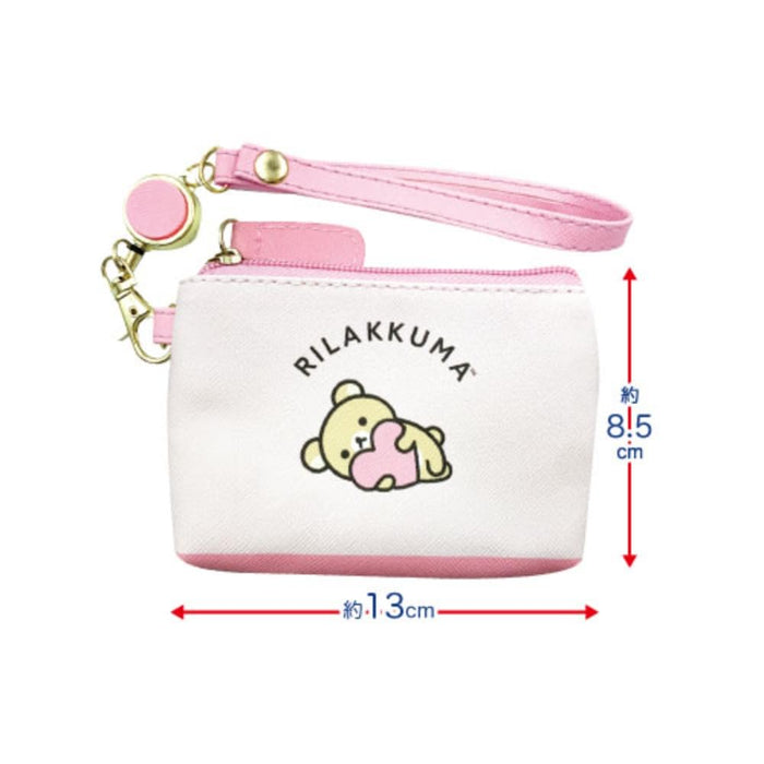 San-X Rilakkuma Heart Relanowa Reel Pass Pouch by Hatayama Shoji H8.5 x W13 x D2 cm- Japan Figure Store - #1 Bring To You The Best Japanese Goods