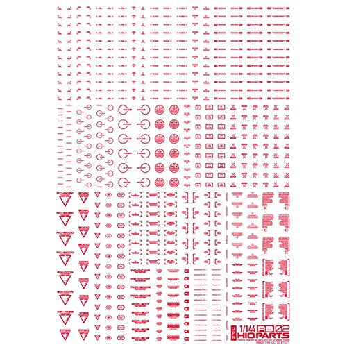 HIQPARTS - 1/144 Rb02 Caution Decal One Color Red- Japan Figure Store - #1 Bring To You The Best Japanese Goods