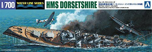 Hms Dorsetshire 'indian Ocean Raid' 1/700 Scale Plastic Model Kit - Japan Figure