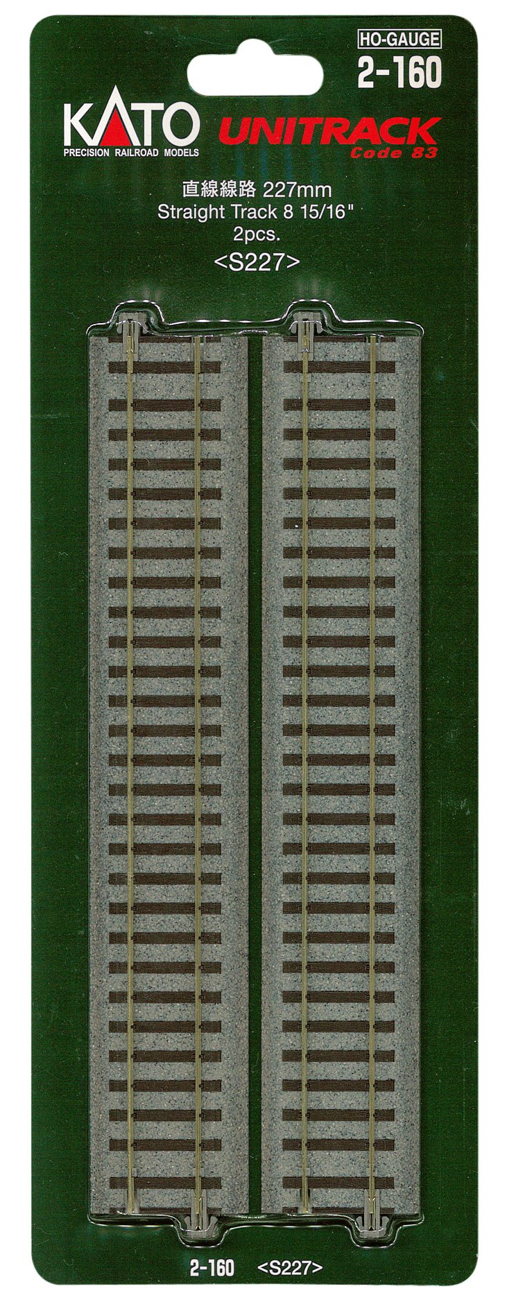 Kato Ho Gauge 2-160 Straight Track 227Mm 2 Pieces Railway Model Supplies- Japan Figure Store - #1 Bring To You The Best Japanese Goods