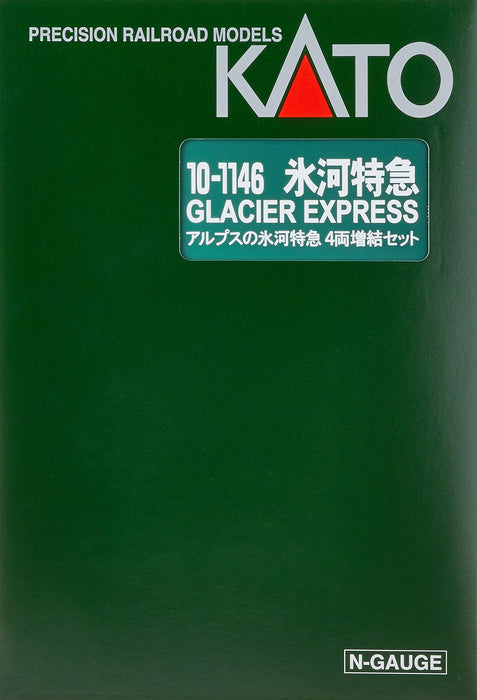 Kato N Gauge 4-Car Add-On for Alps Glacier Express Model 10-1146 Railway Passenger Car- Japan Figure Store - #1 Bring To You The Best Japanese Goods