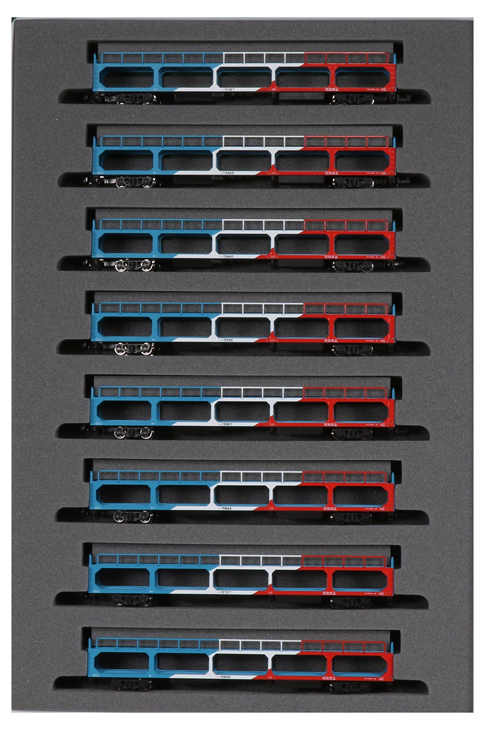 Kato N Gauge 8-Car Set Ku5000 Tricolor Railway Model Freight Car 10-1603- Japan Figure Store - #1 Bring To You The Best Japanese Goods