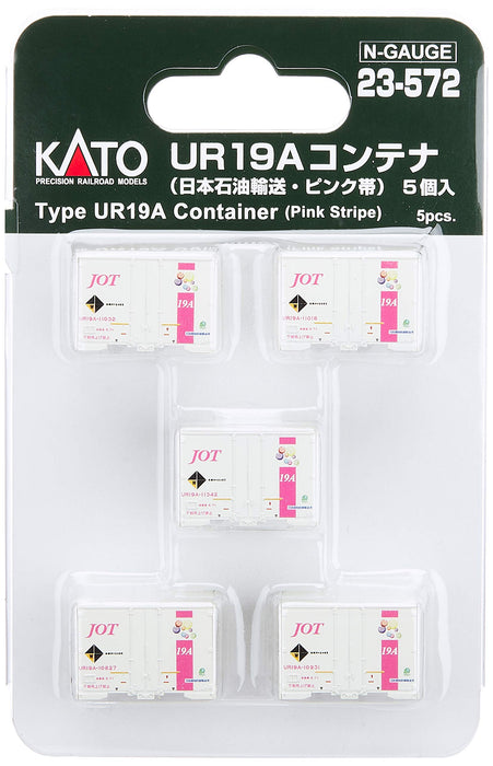 Kato N Gauge 5-Piece Ur19A Freight Car Nippon Oil Transport Pink Band Model 23-572- Japan Figure Store - #1 Bring To You The Best Japanese Goods