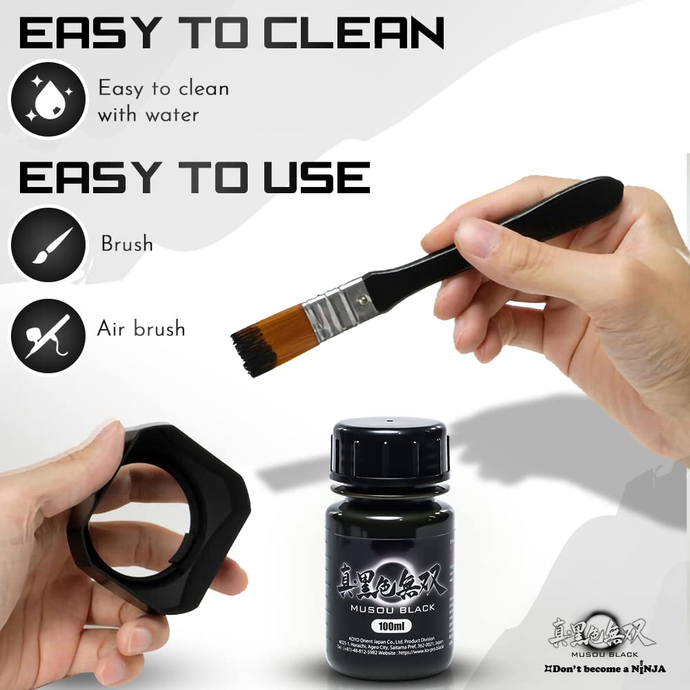 Koyo Orient Japan Shin Black Musou 100ml Japanese Black Acrylic Paint Products- Japan Figure Store - #1 Bring To You The Best Japanese Goods