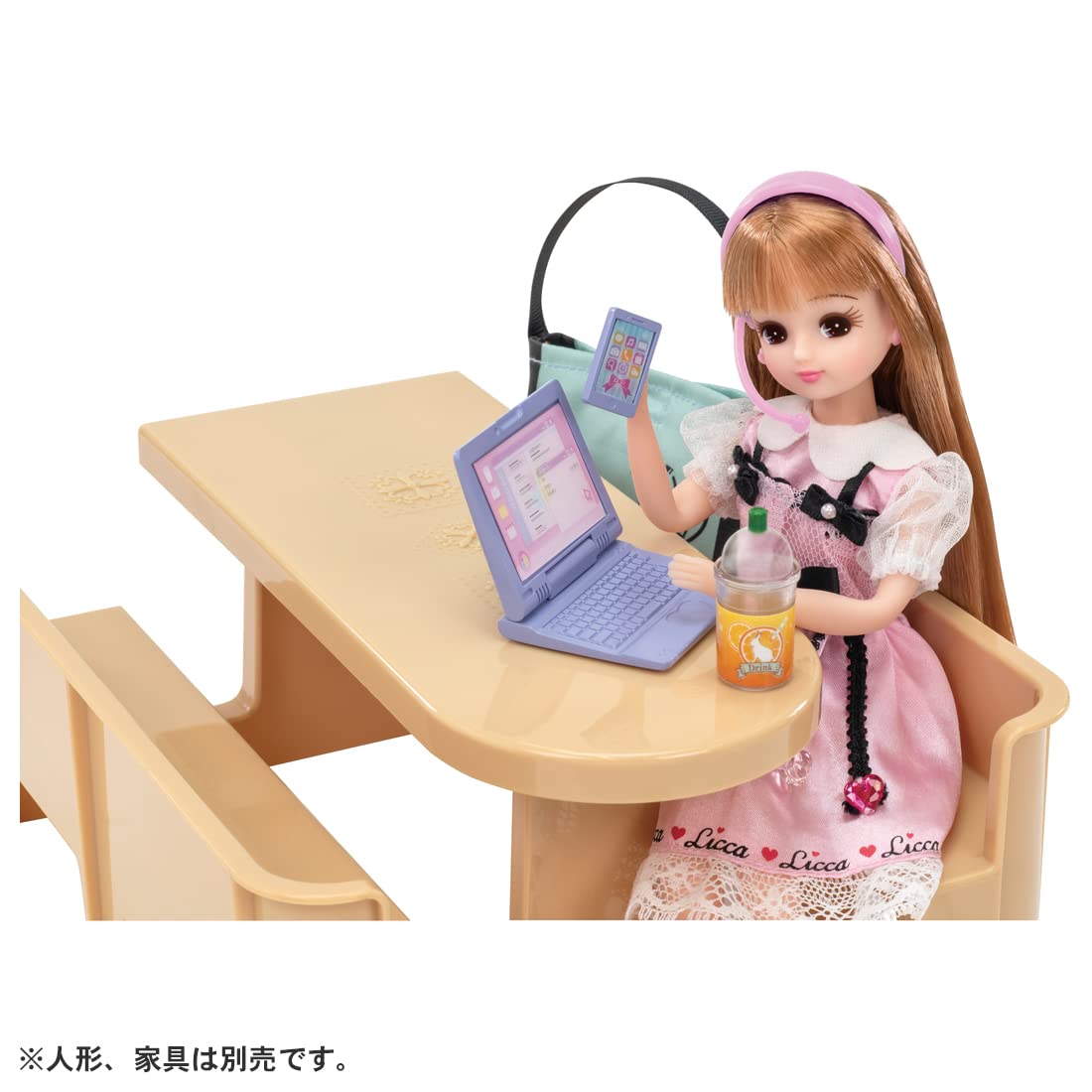 TAKARA TOMY Lg-11 Licca Doll Always Remote Laptop & Smartphone Set- Japan Figure Store - #1 Bring To You The Best Japanese Goods